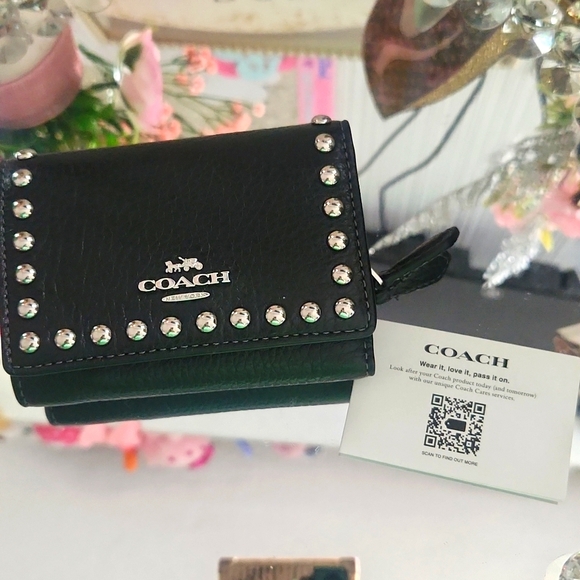 Coach Handbags - Coach Black Studded Women's Wallet NWOT